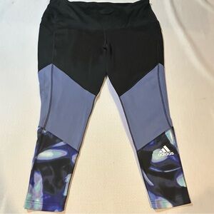 Adidas Primegreen Aeroready 3X Leggings Blue Black Colorblock